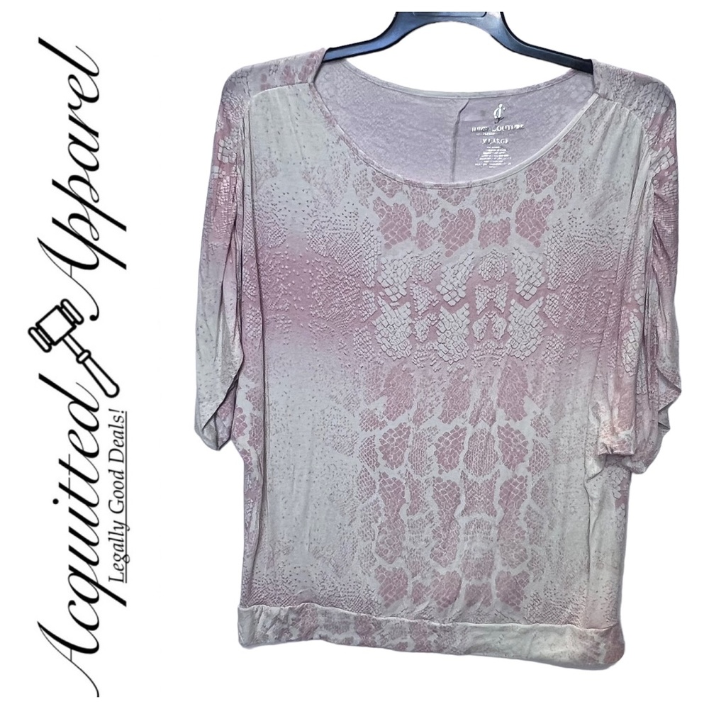 Juicy Couture Snakeskin Doman Stretch Short Sleeves Top